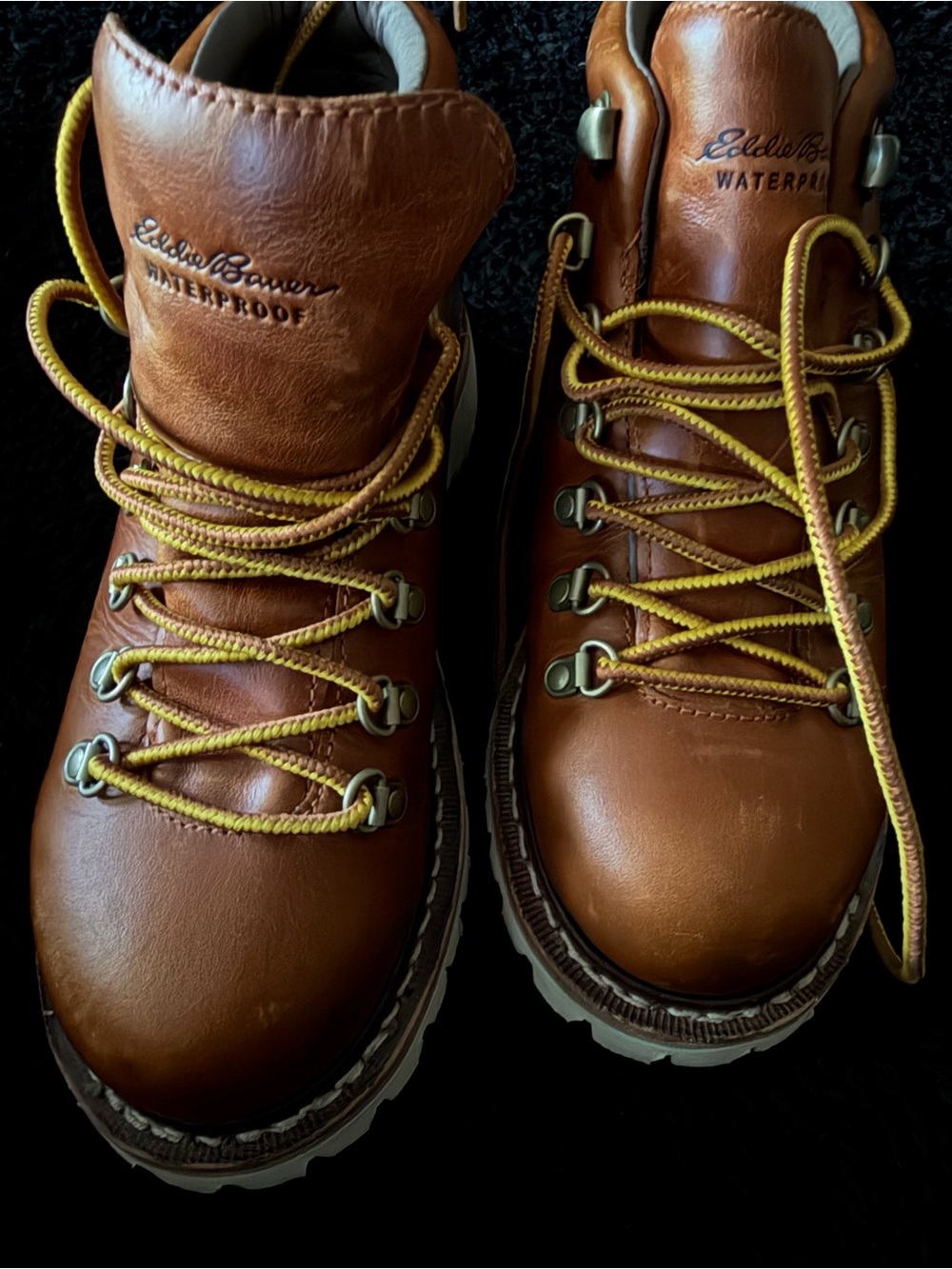Eddie Bauer Leather Waterproof Lace-Up Hiking Boots